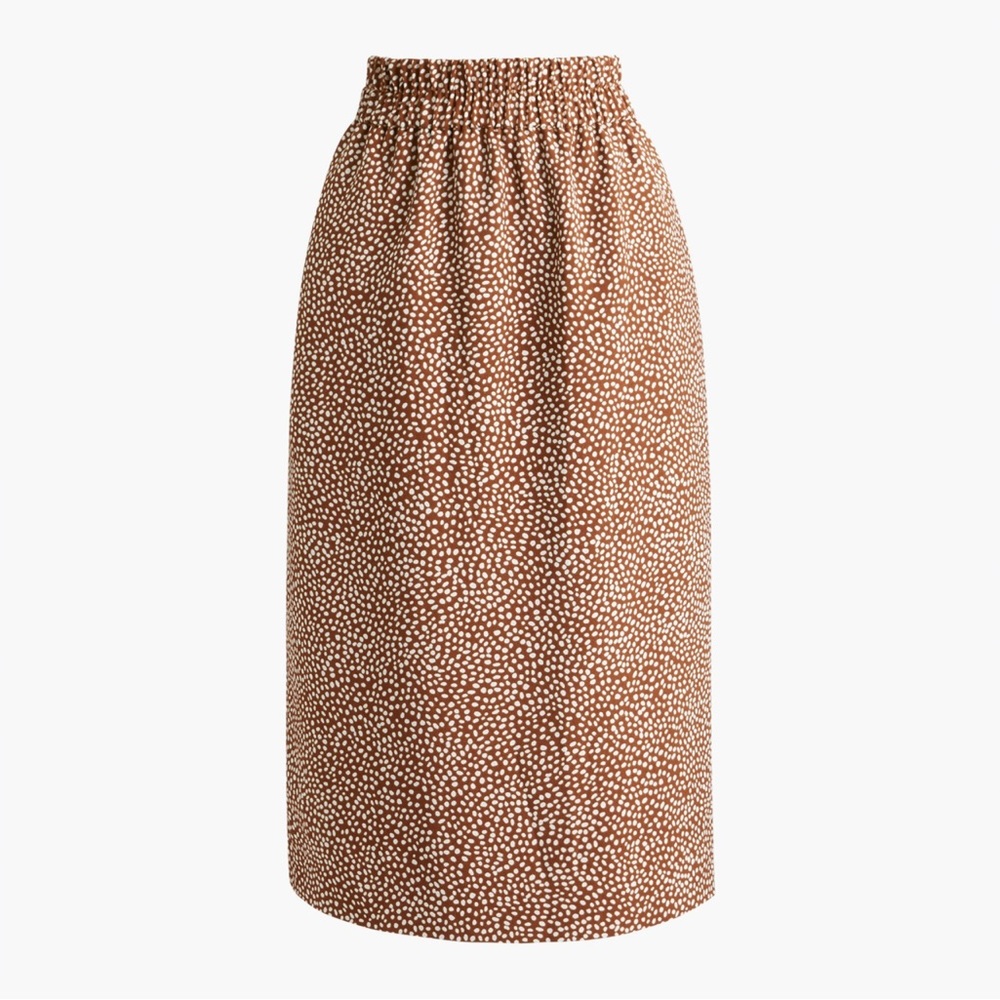 J. Crew Brown and White A-Line Skirt